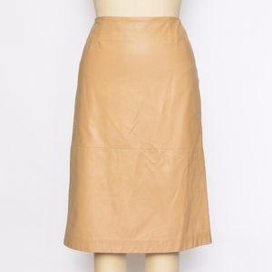 Max Mara Tan Leather Pencil Skirt  us 4 MaxMara